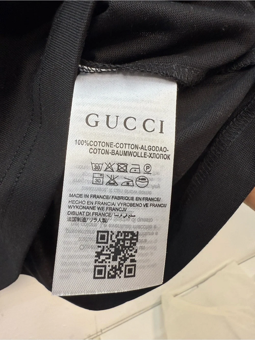 Gucci Black Logo Short-Sleeve Tee with Silver Graphic